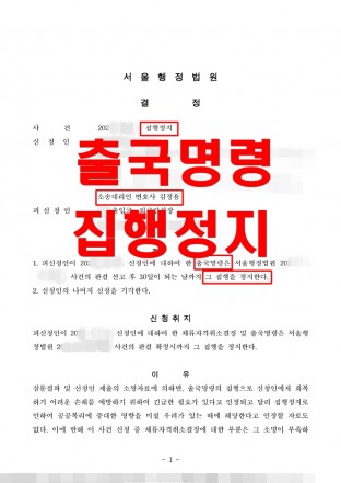 출국명령, 투자이민, D8, 비자, 체류자격, 출국명령취소, 집행정지 출국명령, 투자이민, D8, 비자, 체류자격, 출국명령취소, 집행정지