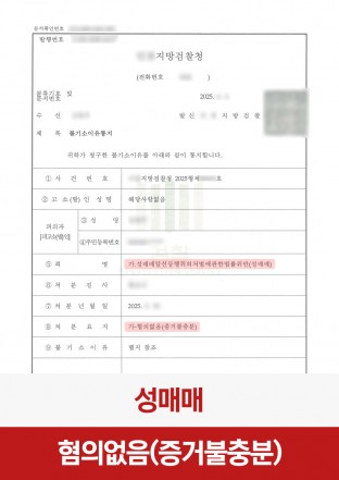 성매매, 혐의없음, 증거불충분, 성매매혐의없음, 성매매종업원, 업소여직원